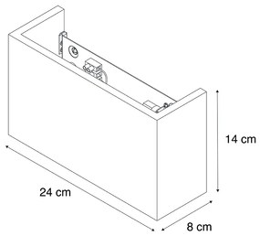 LED Candeeiro de parede inteligente madeira noz 24 cm c/ Wifi G9 - Otan Rústico