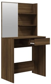 Toucador com espelho 74,5x40x141 cm cor carvalho castanho