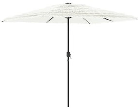 Guarda-sol de jardim com poste de aço 248x248x248 cm branco