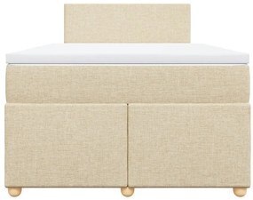 Cama com molas/colchão 120x200 cm tecido cor creme
