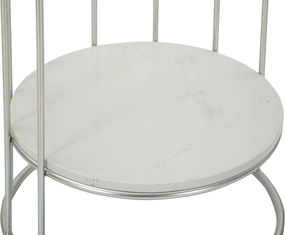 MESA DE APOIO TOWERY Ø 40X76 CM PRATEADA