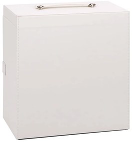 Caixa para jóias de 5 camadas com espelho com fechadura Branco
