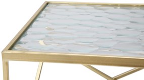 CONJUNTO DE 2 MESAS DE APOIO DOURADAS 31,5X31,5X68-28X28X64 CM