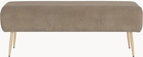 Banco em bombazina com pernas com aspeto de madeira Olga