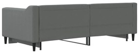 Sofá-cama com gavetão 90x190 cm tecido cinzento-escuro