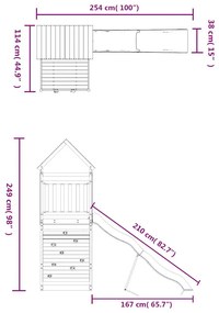 Conjunto de brincar para exterior madeira de pinho impregnada