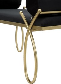 BANCO RIBBON 112,5X49X53 CM PRETO E DOURADO