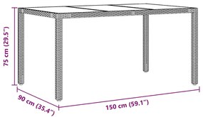 Conjunto de Jantar vidaXL de 7 Peças Preto Poliratan