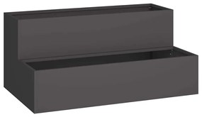Vaso de Jardim - 2 Camadas Preto em Aço, 100x60x45 cm