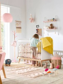 Cama de grades para bebé, TEMA CONFETES branco