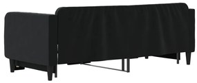 Sofá-cama com gavetão 90x200 cm veludo preto