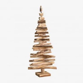 Árvore De Natal Em Madeira De Teca Jingle Madeira Escura & ↑120 Cm - Sklum