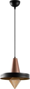 Lustre Dodo – Preto e Cobre – 32 x 32 cm