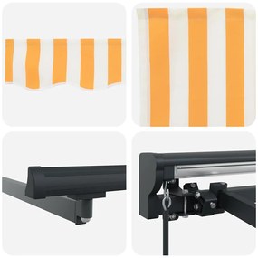 Toldo Retrátil Manual Laranja e Branco 500x300 cm