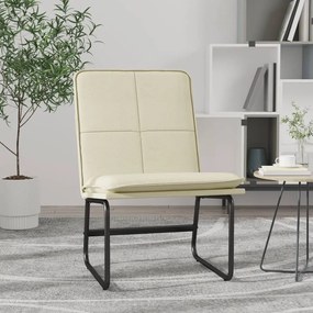 Cadeira lounge 54x75x76 cm couro artificial cor creme