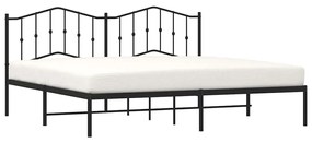 Estrutura de cama com cabeceira 193x203 cm metal preto