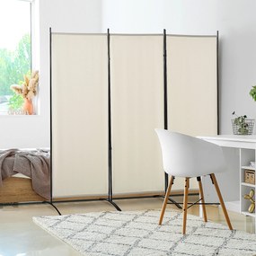 HOMCOM Biombo de 3 Paineis Separador de Ambientes Dobrável 253x50x182