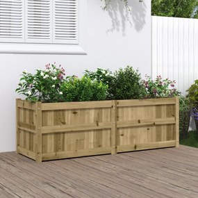 Vaso/floreira de jardim 150x50x50cm madeira de pinho impregnada