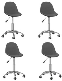 vidaXL Cadeiras de jantar giratórias 4 pcs tecido cinzento-escuro