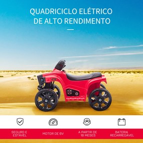 HOMCOM Quadriciclo Elétrico para Crianças acima de 18 Meses Quadricicl