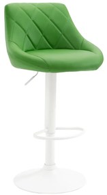 Banco de bar Lazio em couro sintético e com estrutura branca 46 x 83-104 x 49 cm Verde