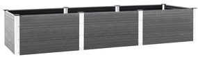vidaXL Canteiro de jardim elevado 300x100x54 cm WPC cinzento