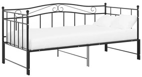 Estrutura sofá-cama de puxar 90x200 cm metal preto