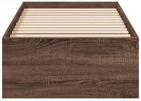 Estrutura de cama 90x190 cm derivados madeira carvalho castanho