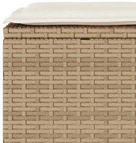 3 pcs conjunto bistrô com almofadões vime PE bege