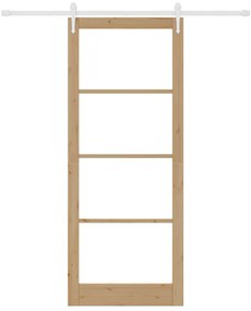 Conjunto de Porta Deslizante vidaXL com Kit de Hardware 93x232 cm Made