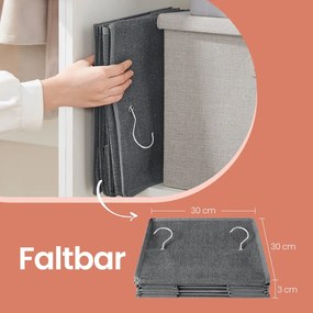 Conjunto de 2 organizadores para guarda roupa 30 x 30 x 90 cm (CABIDE NÃO INCLUIDO), prateleira suspensa, arrumação suspensa Cinza
