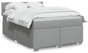 vidaXL Cama com molas/colchão 160x200 cm tecido cinzento-claro
