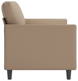 Sofá de 3 lugares 180 cm couro artificial cor cappuccino