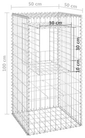 Postes/cestos gabião 2 pcs 50x50x100 cm ferro