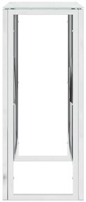 Mesa consola 70x30x70 cm aço inoxidável e vidro
