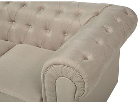 Sofá de 3 lugares em tecido creme CHESTERFIELD BIG Beliani