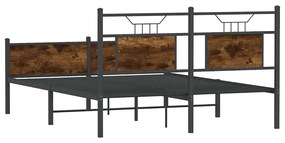 Estrutura cama s/ colchão derivados de madeira carvalho fumado