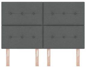 Cabeceira vidaXL Botão Estofada Cinza Escuro 160 cm Tecido