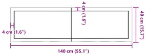 Prateleira de parede 140x40x6 cm carvalho tratado cinza-escuro