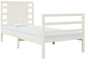 Cama sem colchão 75x190 cm madeira de pinho maciça branco