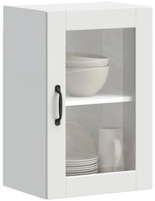 vidaXL Armário de parede de cozinha com porta de vidro Porto branco