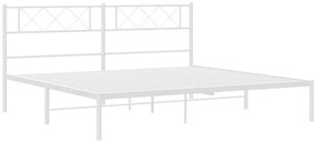 Estrutura de cama com cabeceira 160x200 cm metal branco