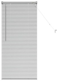 Persiana de Janela com cortinas Manual Prata 80 x 130 cm Alumínio