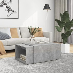 vidaXL 3 pcs conjunto de mesas de centro 60x60x38 cm cinzento cimento