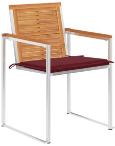 Cadeiras de jardim 6 pcs c/ almofadões madeira de acácia maciça