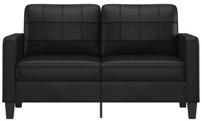 Sofá de 2 lugares 140 cm couro artificial preto