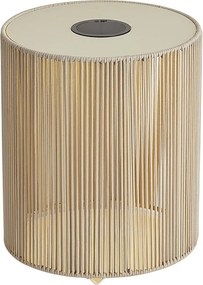 Candeeiro de Mesa Exterior Moderno Bege Incl. LED Recarregável e Solar IP54 - Rope