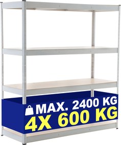 Estante para cargas pesadas 160 x 180 x 60 cm Branco