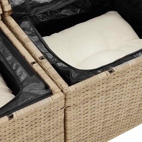 Conjunto de Sofá de Jardim vidaXL 8 Peças com Almofadas Bege Poliratta