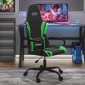 vidaXL Cadeira gaming couro artificial preto e verde